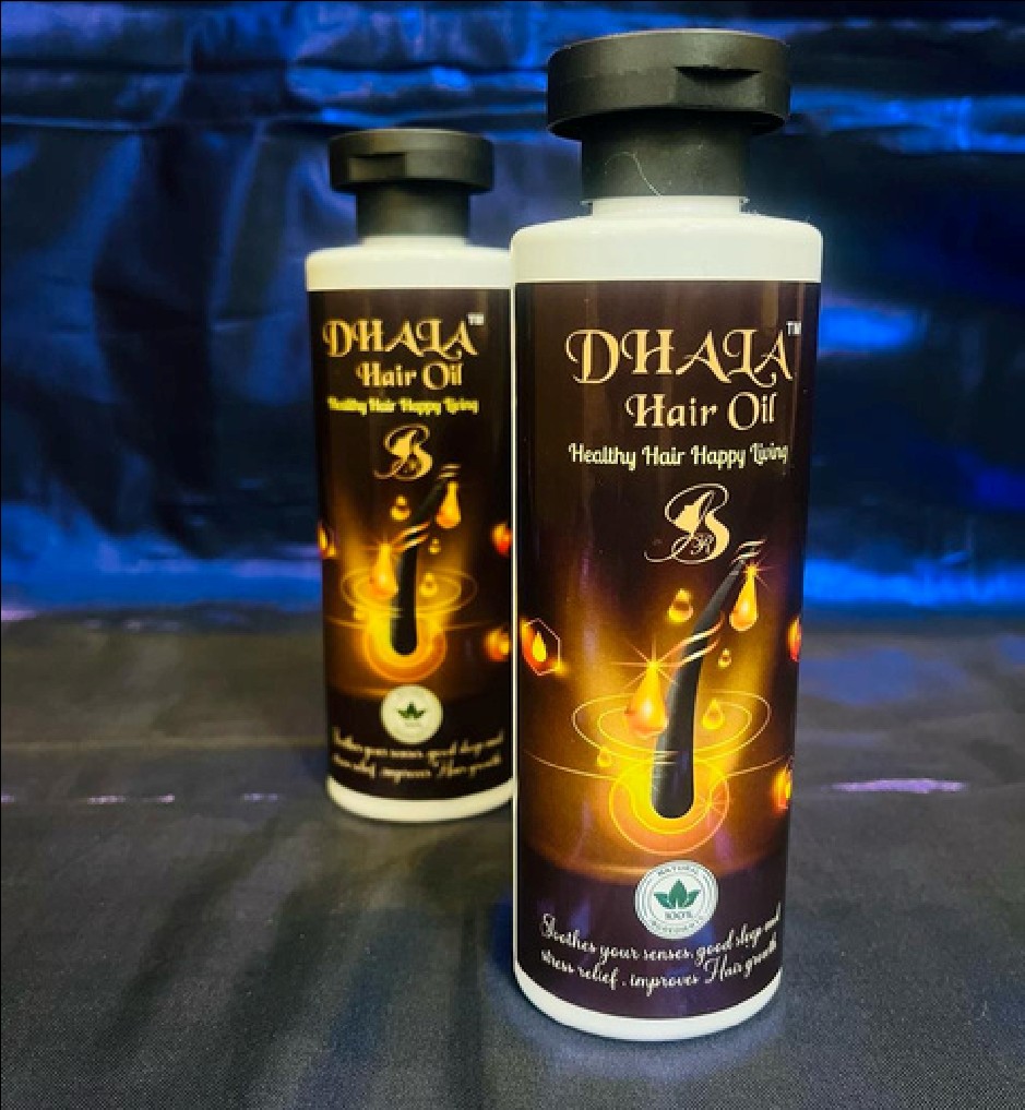 Dhala hair oil bottles