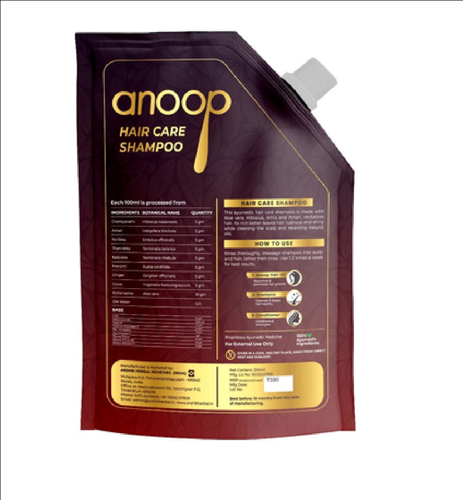 Anoop hair care shampoo pouch