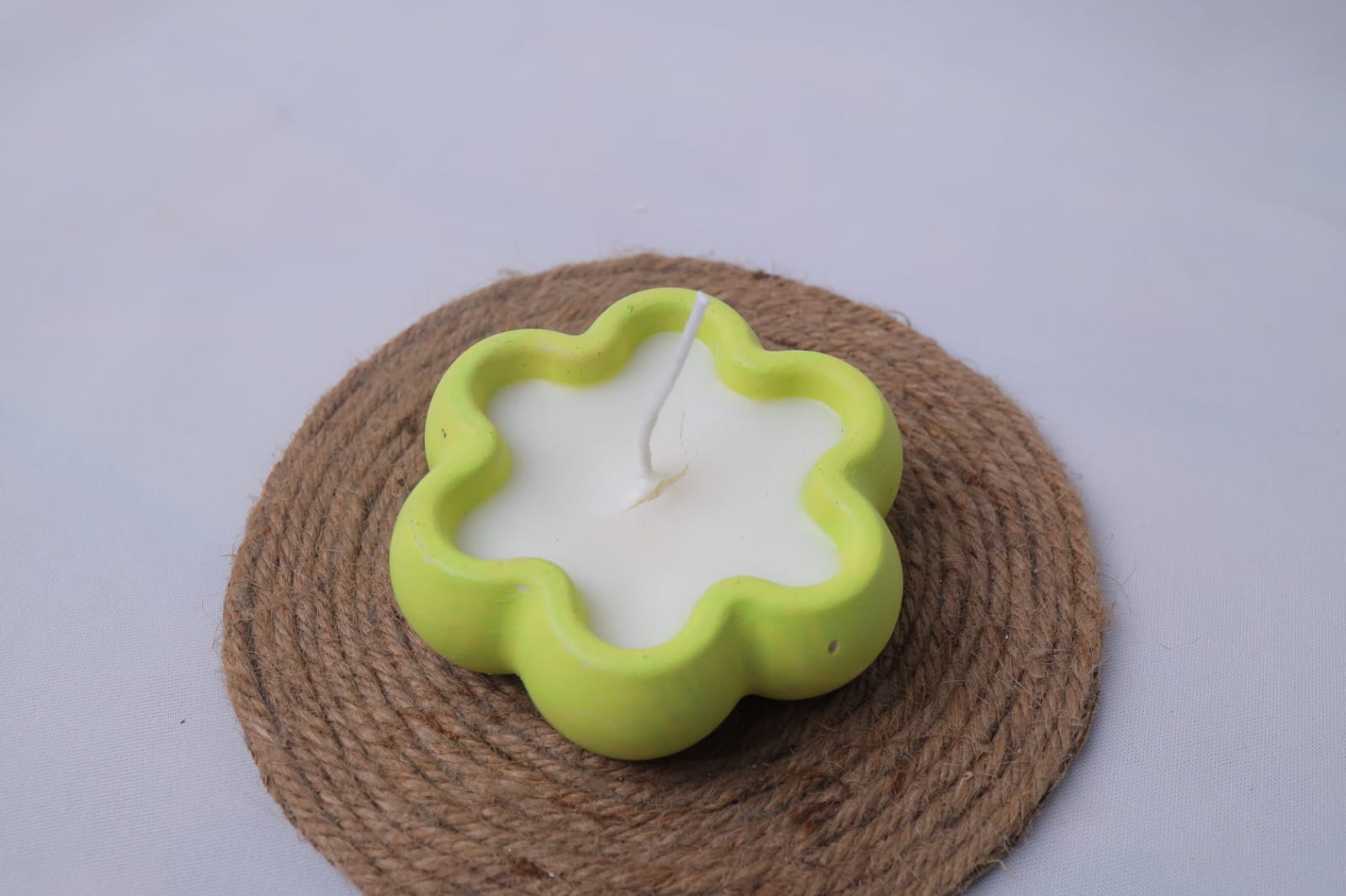 Green flower candle