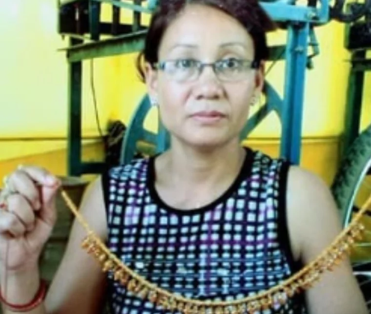 Shrimayum Gita Devi, founder of Gita Cocoons, one of the women entrepreneurs from Manipur